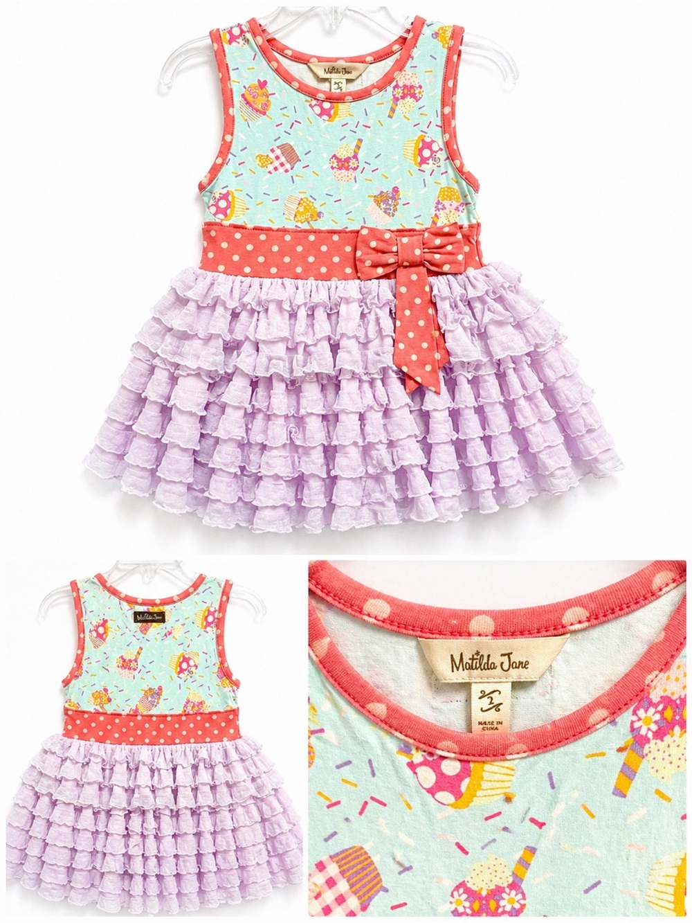 Matilda Jane “Lets Eat Cake” ruffle dress - - size 2